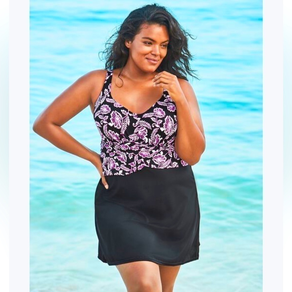 Swimsuits for all power suit swimdress one piece skirted size 24